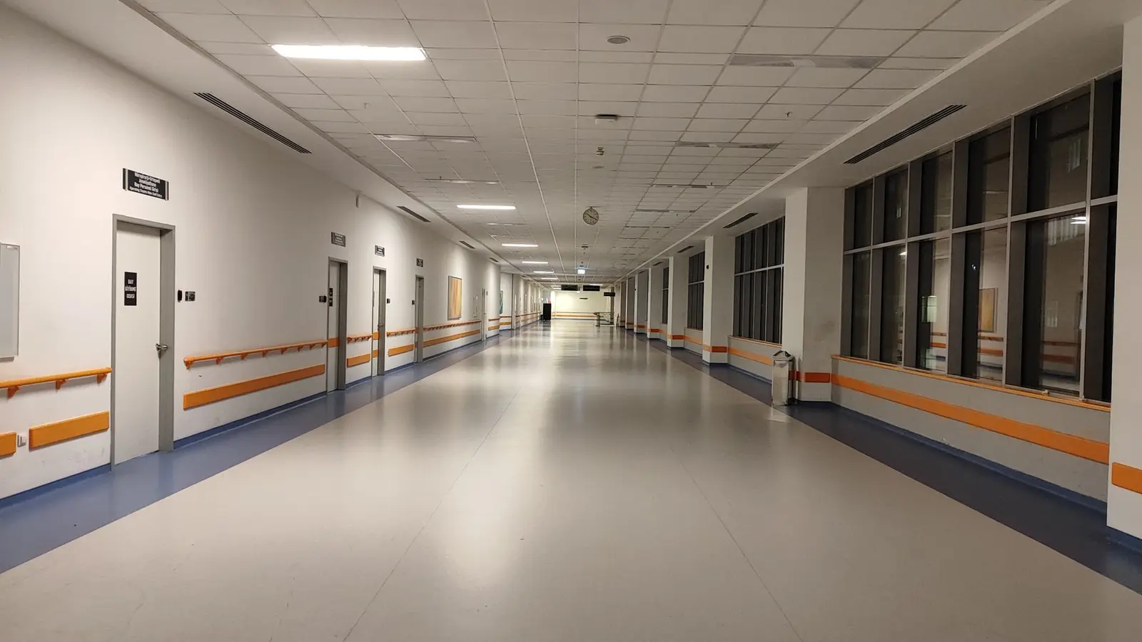 Empty hospital corridor