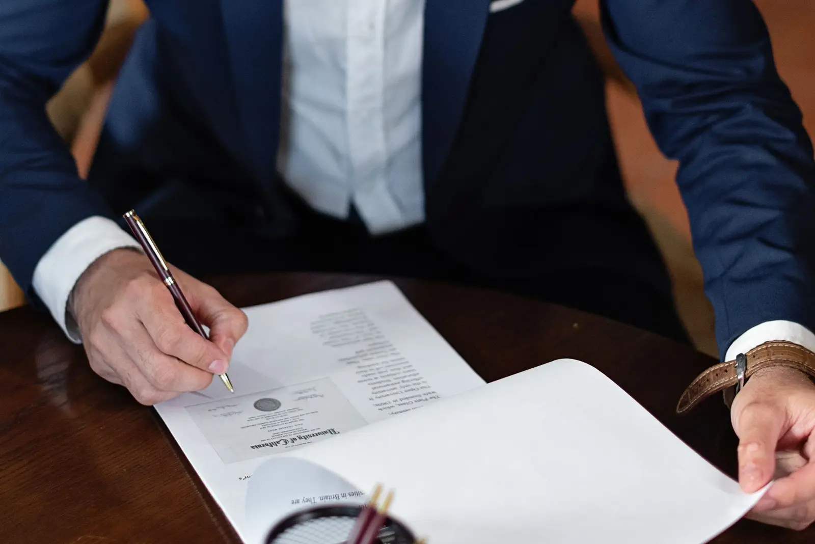 Signing a contract